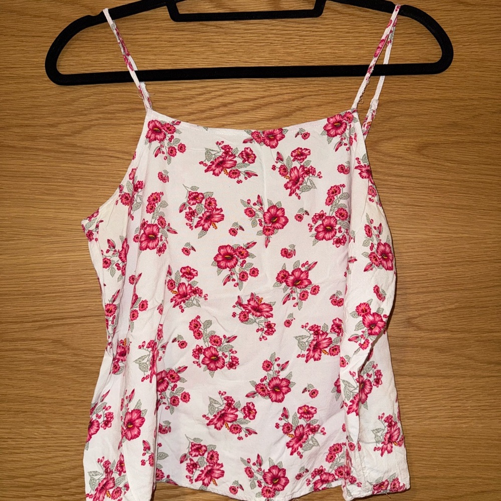 Floral Pink Spaghetti Strap Top